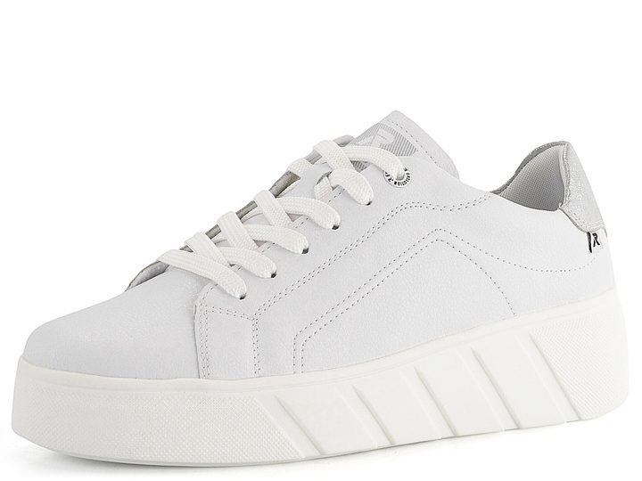 Rieker Revolution kožené bílé sneakers tenisky na platformě W0501-80