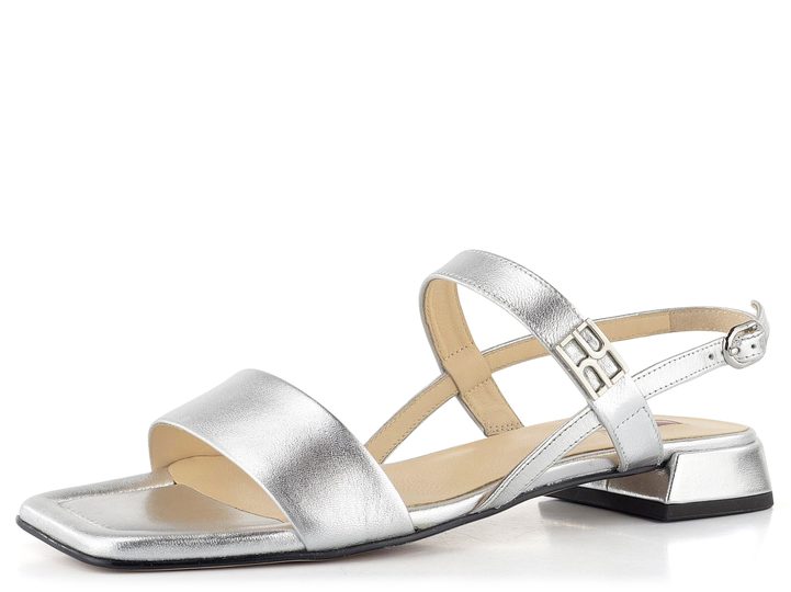 Högl luxusné pásikové sandále metalické Silver 5-101541