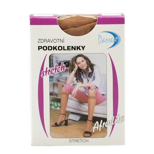 Podkolenky stretch tmavší tělová