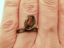 Prsten červený jaspis staroměď VEGA