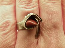Prsten jaspis tmavočervený VEGA