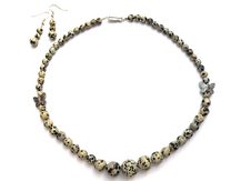 Šperky Jaspis dalmatin - náhrdelník a náušnice