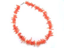 Náhrdelník korál růžový větvičky + perly