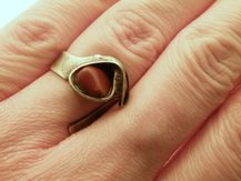 Prsten jaspis tmavočervený VEGA