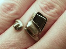 Prsten hematit starostříbro VEGA