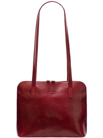 Bolso de hombro de cuero para mujer Glamorous by GLAM Santa Croce - Rojo -