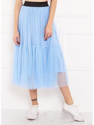 Dámská delší tylová sukně - světle modrá -