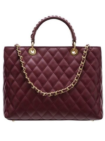 Real leather handbag Glamorous by Glam - Wine -