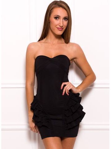 Dámské elegantní černé šaty na prsa -