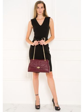 Real leather shoulder bag Glamorous by GLAM - Wine -