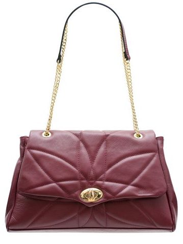 Bolso de hombro de cuero para mujer Glamorous by GLAM - Borgoña -