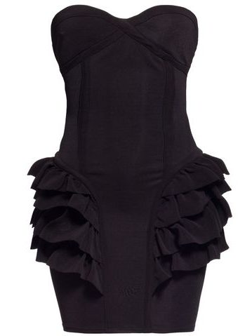 Dámské elegantní černé šaty na prsa -