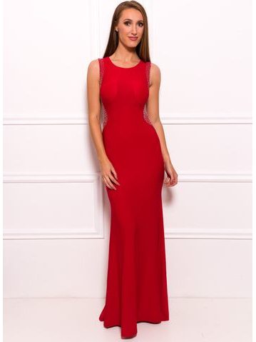 Vestido largo de mujer Due Linee - Rojo -