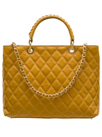 Real leather handbag Glamorous by Glam - Yellow -