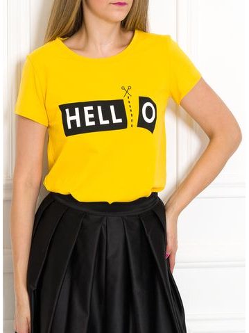 Dámske tričko s nápisom Hello žlté -