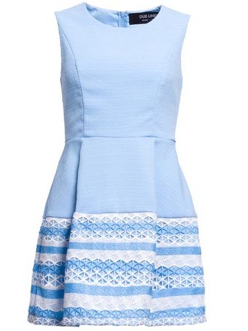 Dámske elegantné šaty A strih bielo - modrá -