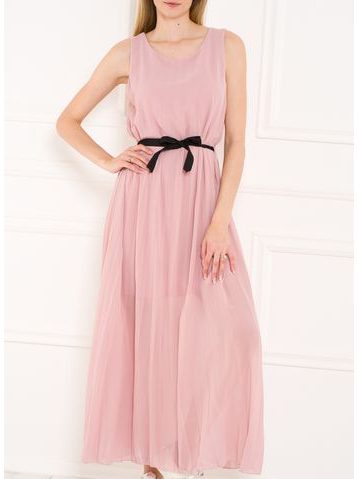 Dlhé šaty svetlo ružové plisované -