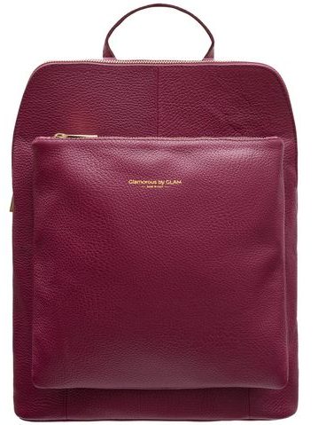 Women's real leather backpack Glamorous by GLAM - Wine -