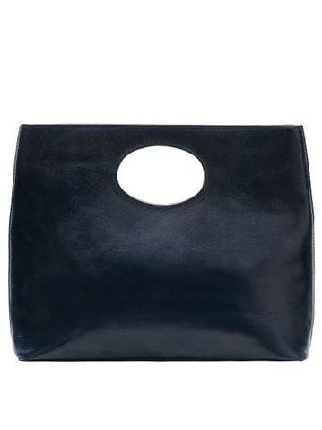 Real leather handbag Glamorous by GLAM Santa Croce - Dark blue -