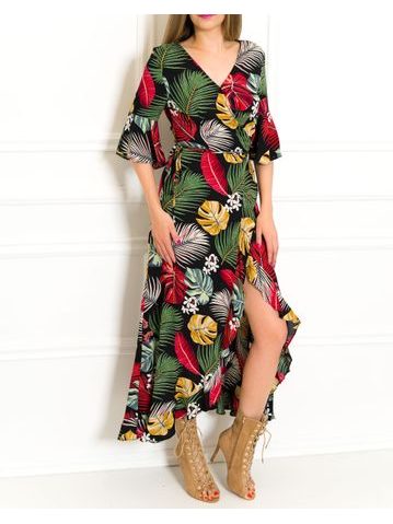 Letní šaty zavinovací s motivem květin -