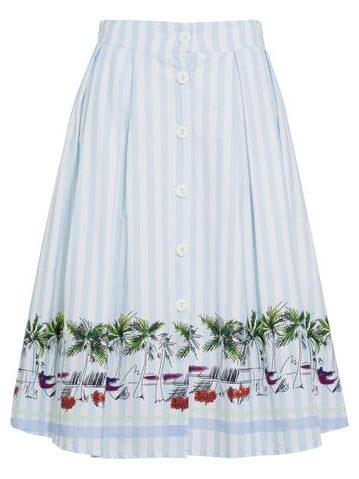 Dámska sukňa s pruhmi modrá - biela -