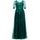 Společenské luxusní dlouhé šaty s rukávkem - zelená -