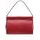 Dámská exkluzivní kožená kabelka s magnety - červená -