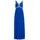 Společenské dlouhé šaty zdobené v dekoltu - královsky modrá -