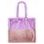 Dámská velká oboustranná kabelka s chlupem fialovo - růžová -
