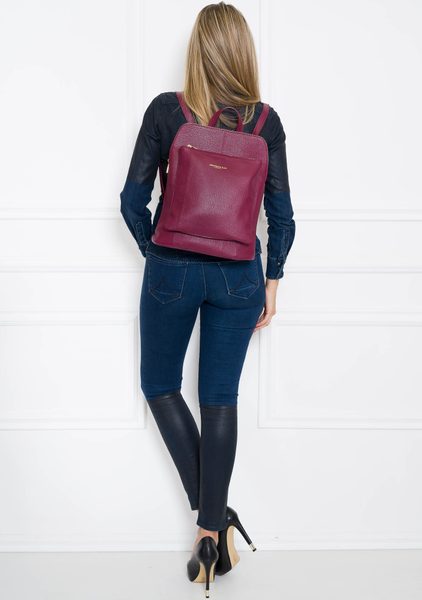 Women's real leather backpack Glamorous by GLAM - Wine -