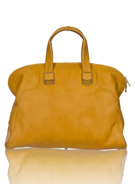 Elegantní kabelka žlutá z pravé kůže 