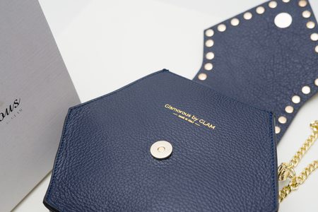 Real leather crossbody bag Glamorous by GLAM - Dark blue -