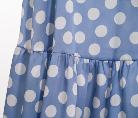 Dámská midi sukně do pasu s puntíky - modrá -