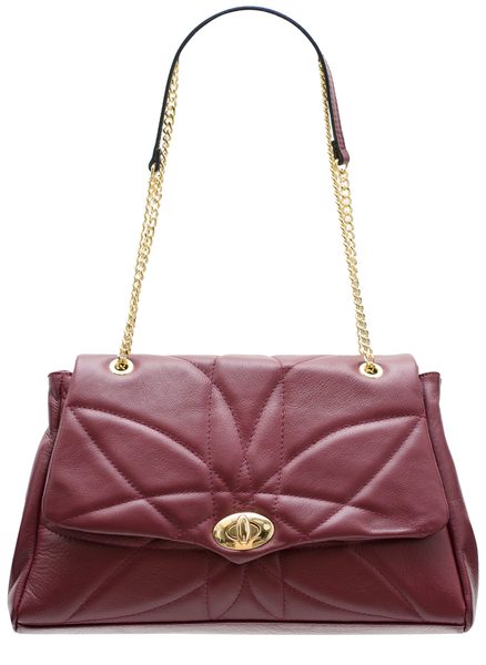 Real leather shoulder bag Glamorous by GLAM - Wine -