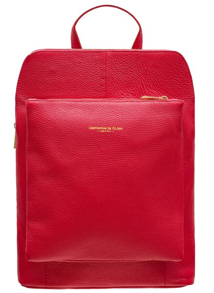 Women's real leather backpack Glamorous by GLAM - Red -