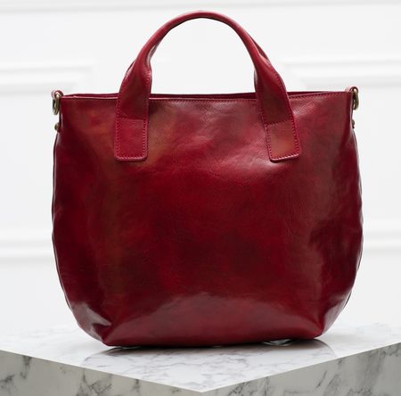 Real leather handbag Glamorous by GLAM Santa Croce - Wine -