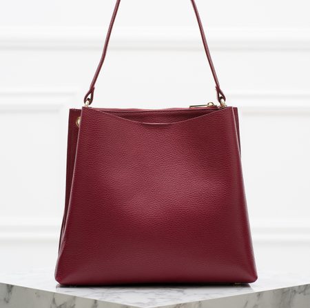 Real leather shoulder bag Glamorous by GLAM - Wine -