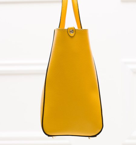 Kožená kabelka zo safiánové kože jednoduchá - žltá -