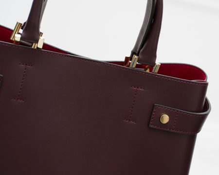 Real leather handbag Glamorous by GLAM - Wine -