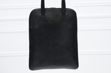 Kožená kabelka Guy Laroche větší s příhrádkami - černá -