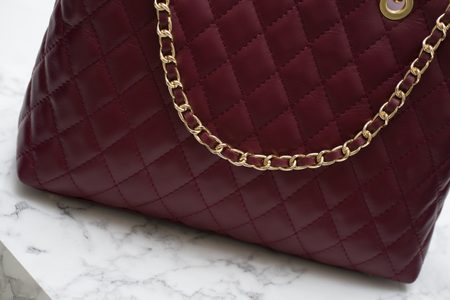 Real leather handbag Glamorous by Glam - Wine -