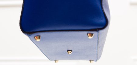 Kožená kabelka zo safiánové kože jednoduchá - kráľovská modrá -