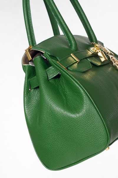 GbyG italská kabelka z pravé kůže zelená -
