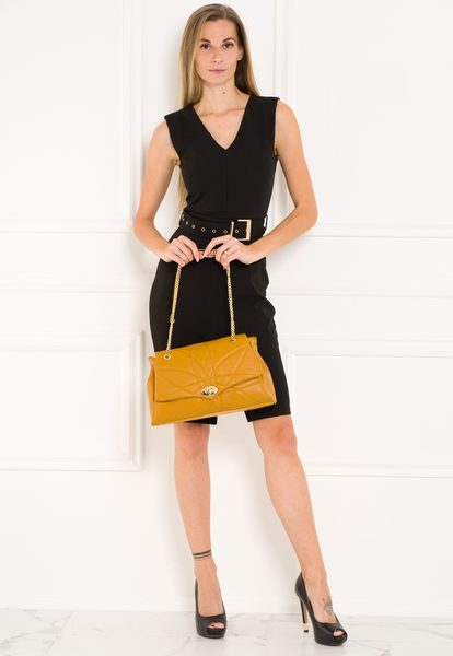 Real leather shoulder bag Glamorous by GLAM - Yellow -