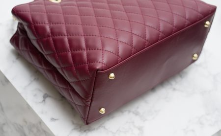 Real leather handbag Glamorous by Glam - Wine -