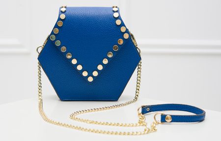 Real leather crossbody bag Glamorous by GLAM - Blue -