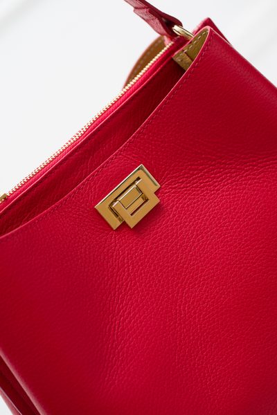 Real leather shoulder bag Glamorous by GLAM - Red -