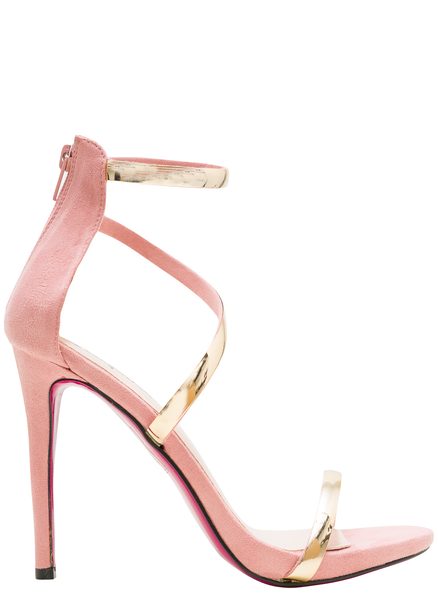 Dámske ružovo-zlaté sandále -