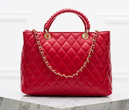 Real leather handbag Glamorous by Glam - Red -