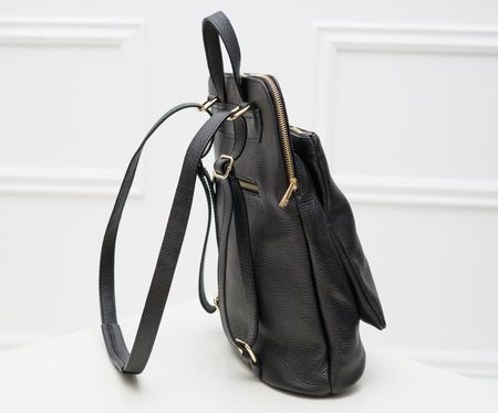 Mochila de mujer de cuero genuino Glamorous by GLAM - Negro -